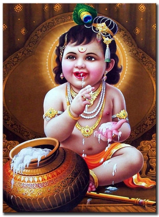 wallpics ملصق كريشنا الصغير متعدد الألوان من wallpics®، كبير، ديني (12 × 18) - Image 1