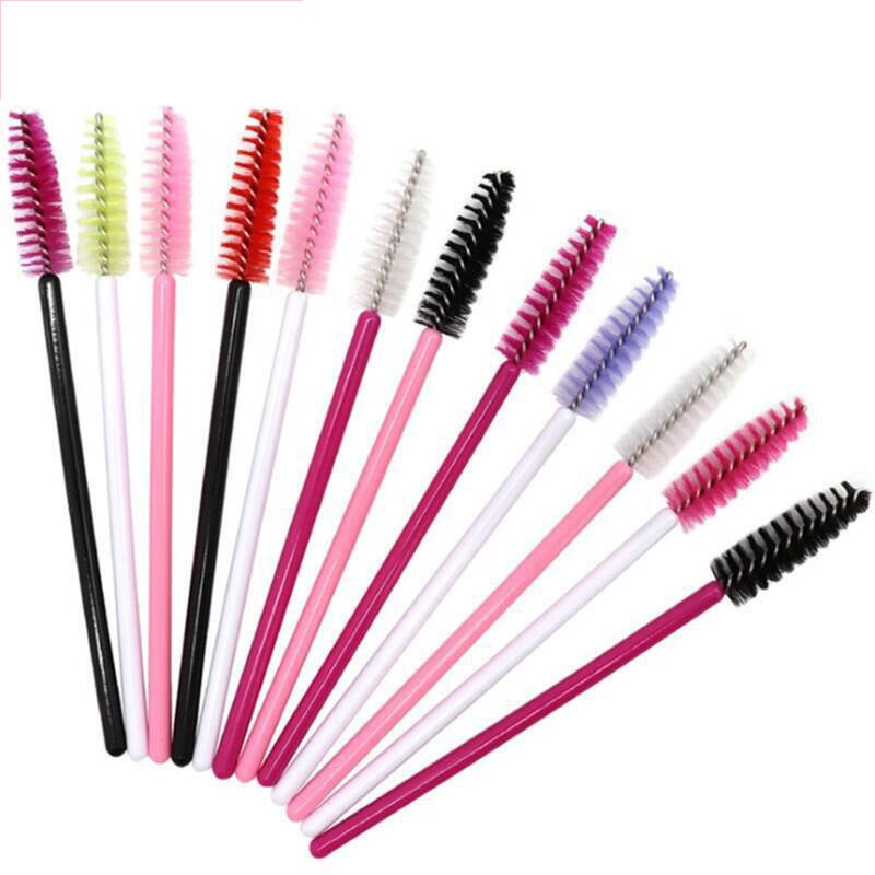 50 Pcs/Pack Disposable Nylon Brush Mini Portable Color Eyelash Roll Spiral Eyebrow Brush Eyelash Brush Makeup Comb - Image 2