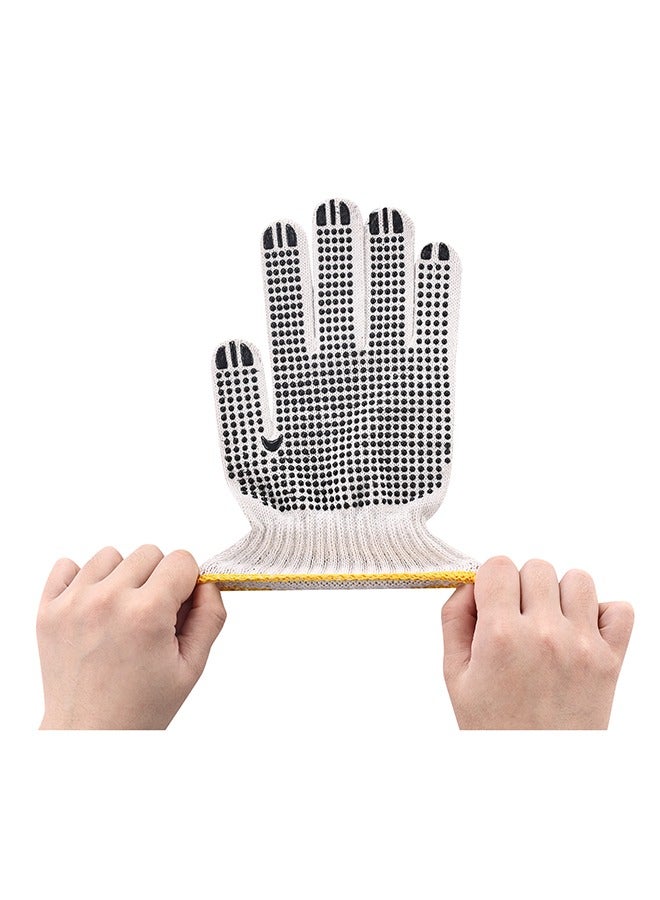 LAWAZIM Gloves - 5 Pairs, 50g, Black & White - Seamless Knit Work Gloves with Dotted Grip, Wrist Protection, Breathable Cotton Fabric - for Construction Mechanics Warehouse Industrial Gardening - Image 4