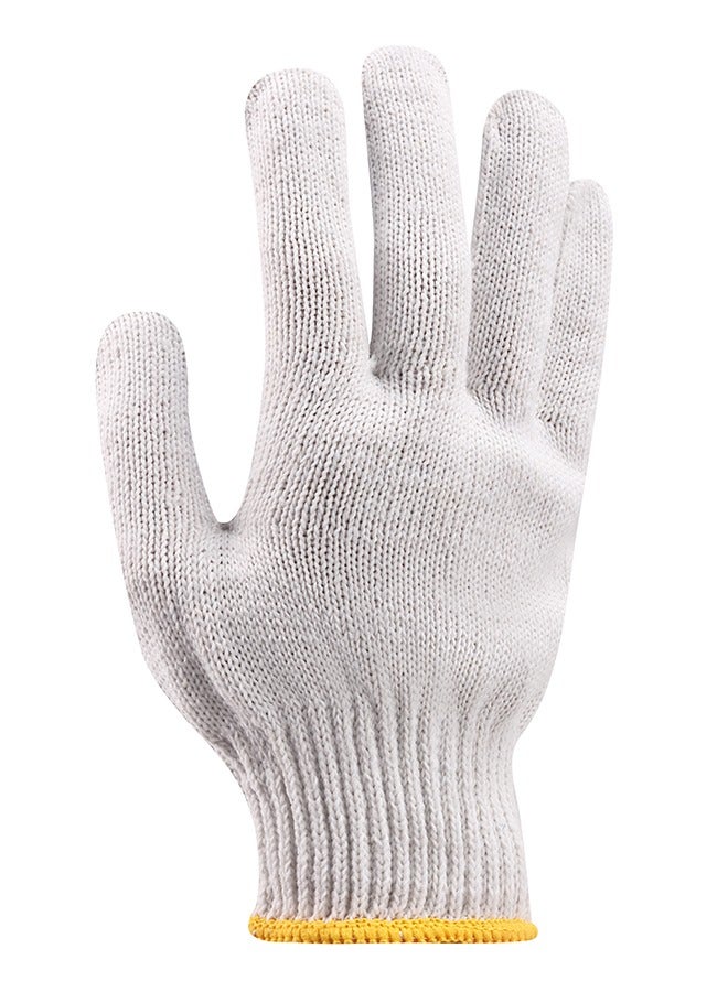 LAWAZIM Gloves - 5 Pairs, 50g, Black & White - Seamless Knit Work Gloves with Dotted Grip, Wrist Protection, Breathable Cotton Fabric - for Construction Mechanics Warehouse Industrial Gardening - Image 5