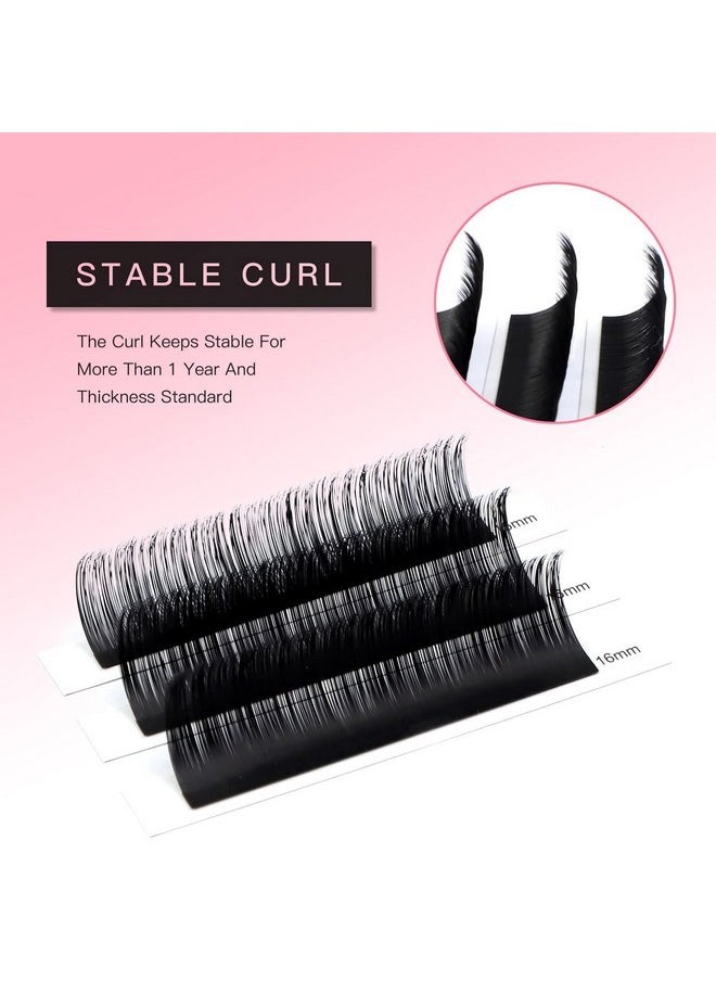 Premium D Curl 19Mm Semi Permanent Individual Eyelash Extensions 0.18Mm Thickness False Mink Silk Classic Lashes Extensions Professional Salon Use(D,0.18,19Mm)
