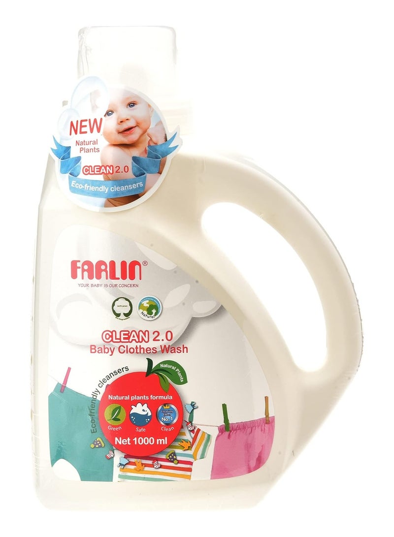 FARLIN Clean 2.0 Baby Clothes Wash With Natural Plants Eco-Friendly Cleansers - 1000ml - Image 1