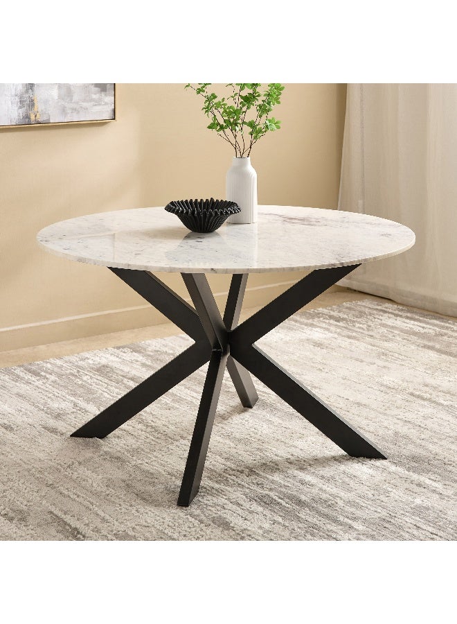 Home Box Round Dining Table with Marble Top for 6 - Image 1