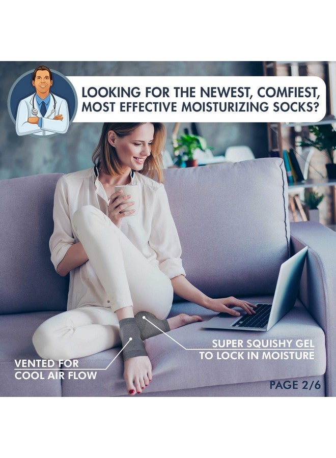 Esbriet Original Moisturizing Heel Socks for Cracked Heel Treatment - 2 Pairs - Stop Cracked Heels in Their Tracks - Image 2