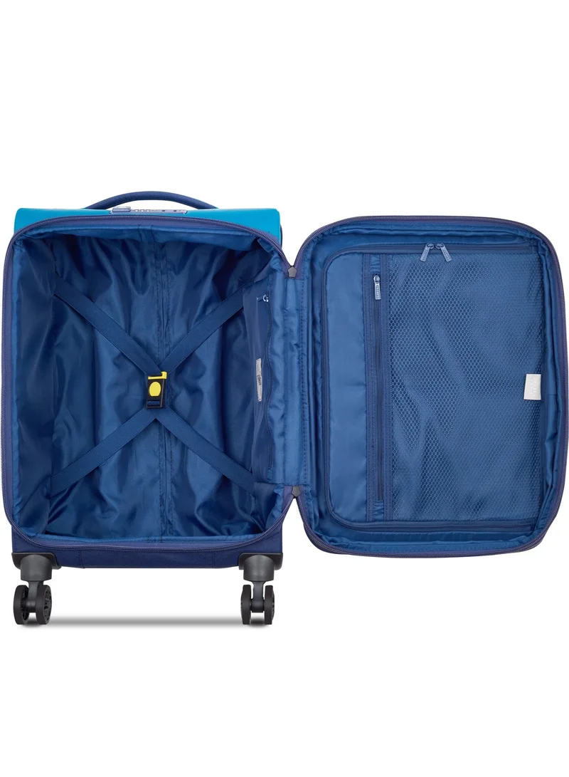 ديلسي _باريس حقيبة ترولي بعجلات مزدوجة قابلة للتوسيع  سم من بروشانت . - أزرق بحري