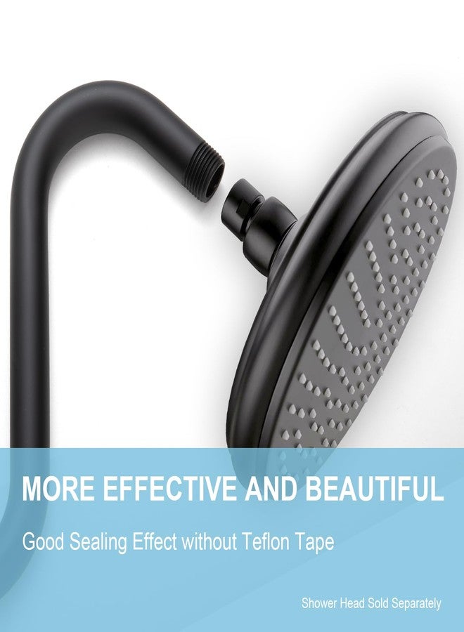 OFFO Shower Head Extension Arm 8 Inch, Matte Black S Shaped Shower Arm with Flange High Rise Goose Neck Shower Arm Extension - Image 2