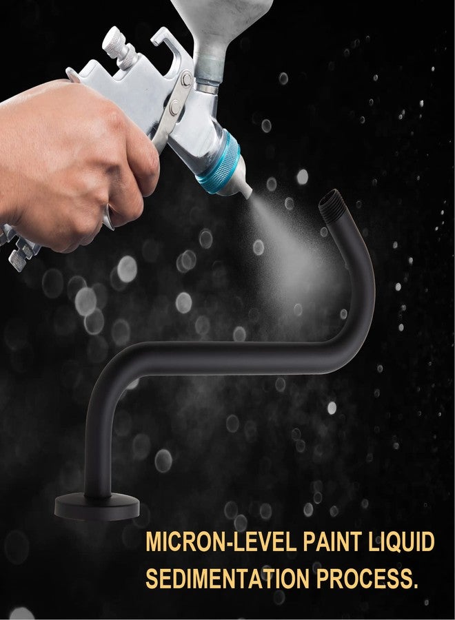 OFFO Shower Head Extension Arm 8 Inch, Matte Black S Shaped Shower Arm with Flange High Rise Goose Neck Shower Arm Extension - Image 5