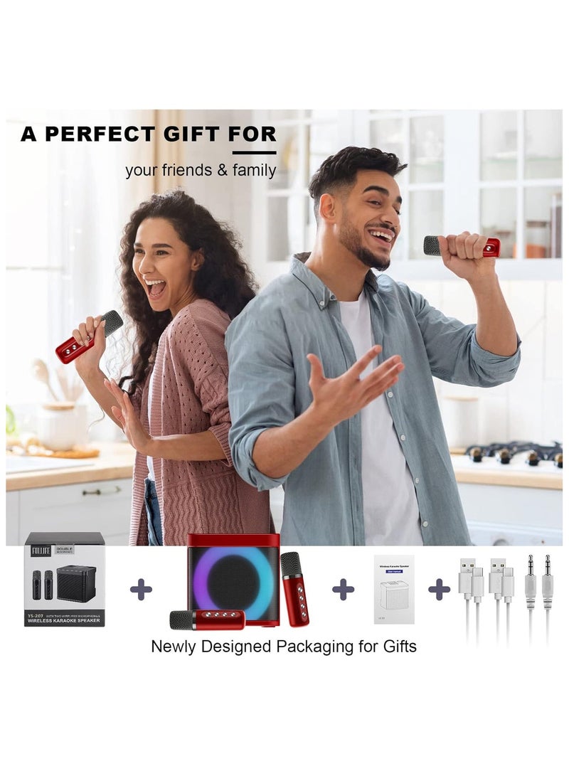 Mini Portable Karaoke Machine Bluetooth Speaker with Wireless Microphone RGB Lighting - Image 4