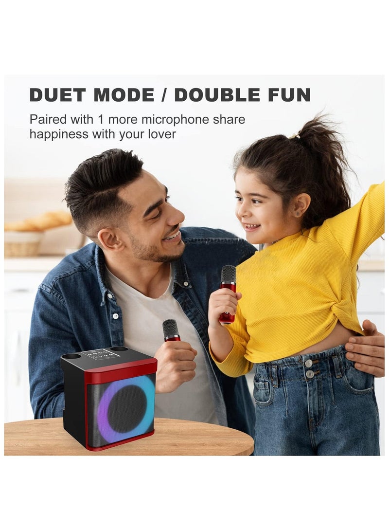 Mini Portable Karaoke Machine Bluetooth Speaker with Wireless Microphone RGB Lighting - Image 5