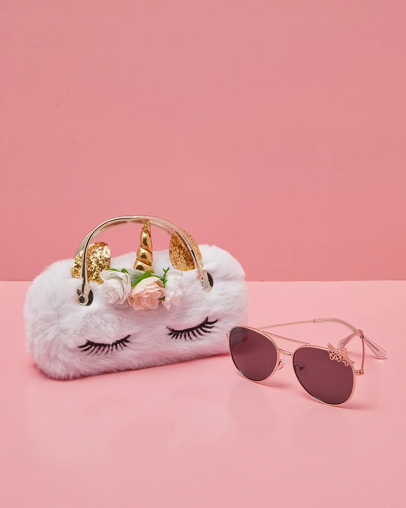 Redtag Girls Sunglasses With Embellished Case