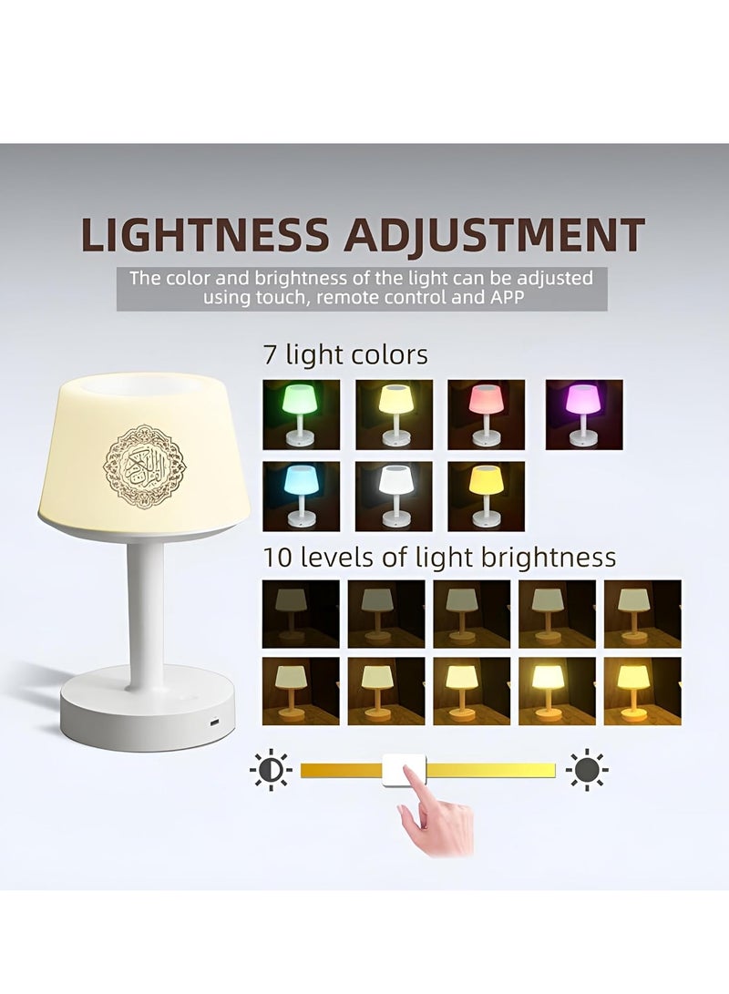 SQ-917 Quran Bluetooth Speaker Smart Touch LED Lamp with 7 Colors 16 Reciters 16 Translations & Remote Control - Image 2