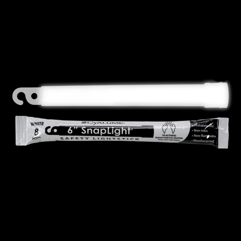 Cyalume White Emergency Glow Sticks - Premium 6” SnapLight Survival Glow Sticks with 8 Hour Duration for Use as Emergency Flares and Hiking Safety Gear (Bulk Pack of 10 Safety Glow Sticks) - Image 2