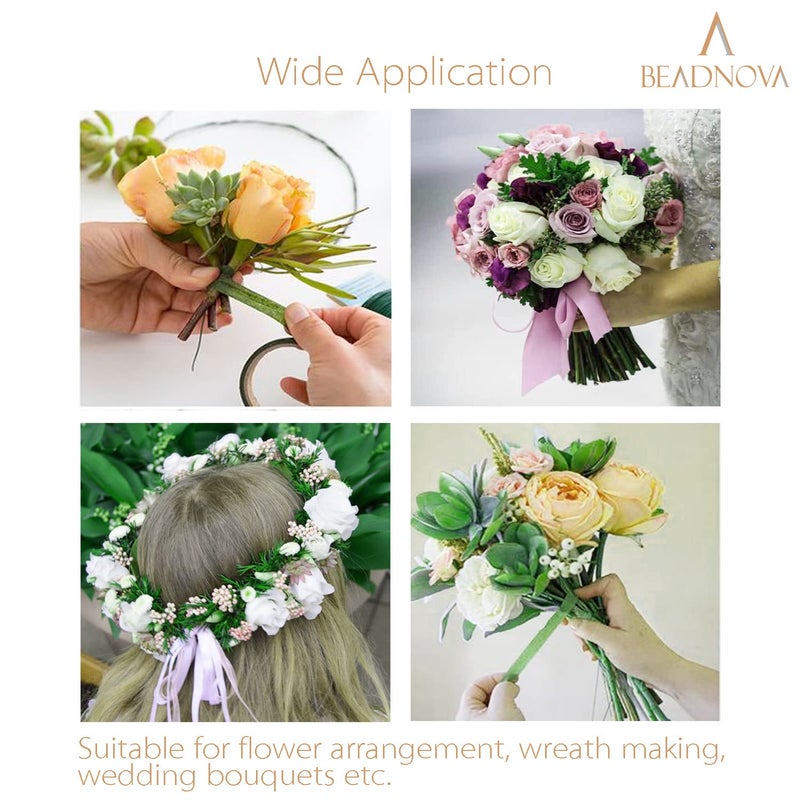 BEADNOVA Floral Tape 1/2inch Flower Tape Brown Floral Tape for Bouquets Floral Arranging Stem Wrap Craft (Brown, 30yards) - Image 5