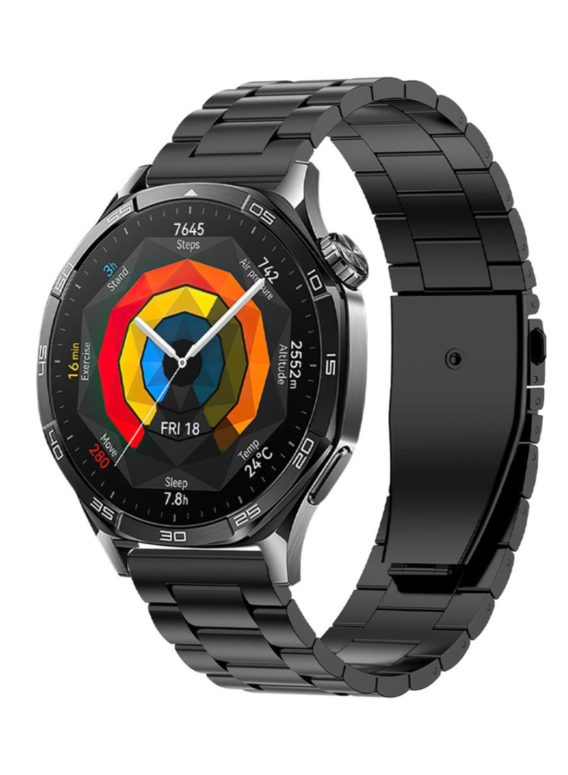 Anmi Stainless Steel Band Compatible with Huawei Watch GT5/GT5 Pro 46mm 2024, 22mm Stainless Steel Metal Strap for Huawei Watch GT4/GT4 Pro/Watch 4/4 Pro, Business Style for Men Women - Image 1