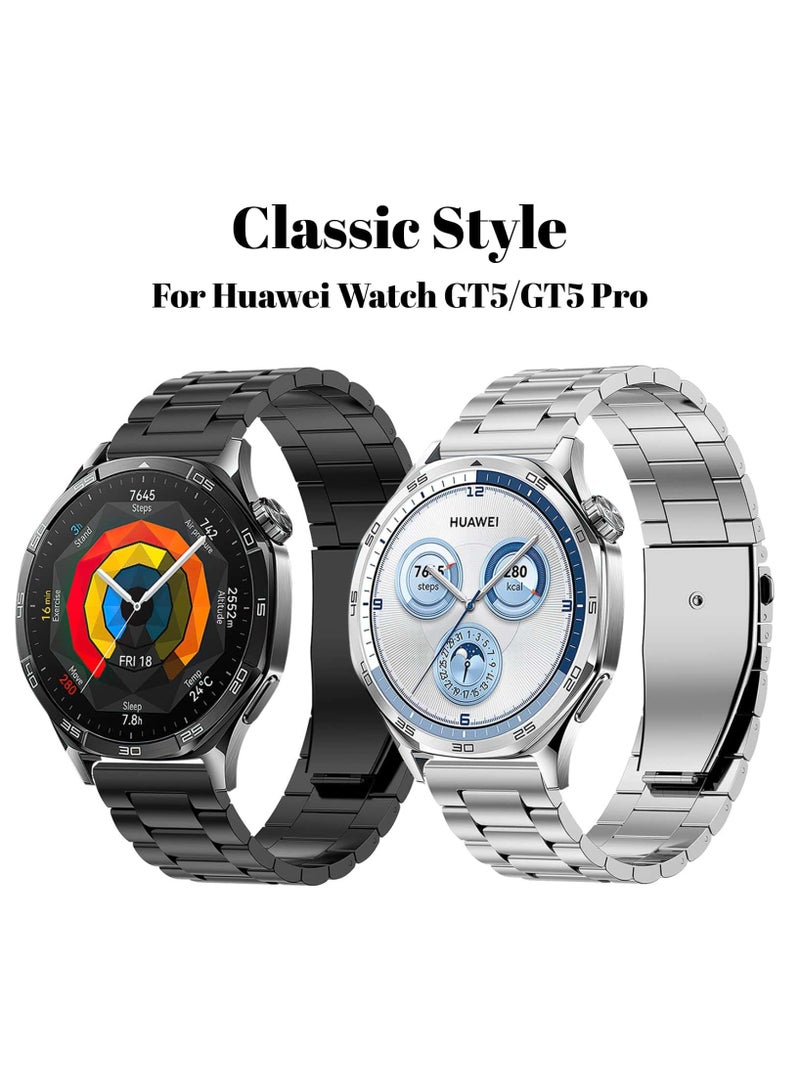 Anmi Stainless Steel Band Compatible with Huawei Watch GT5/GT5 Pro 46mm 2024, 22mm Stainless Steel Metal Strap for Huawei Watch GT4/GT4 Pro/Watch 4/4 Pro, Business Style for Men Women - Image 3