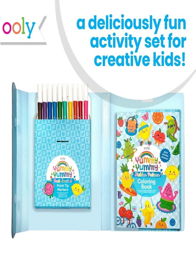 Ooly Yummy Yummy Coloring Kit Includes 10 Scented Markers, Over 100 Scented Stickers, and 30 Pages of Hidden Pattern Coloring Book, Perfect Airplane Travel Set and Creative Play - Image 3