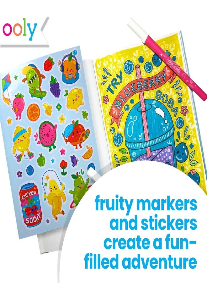 Ooly Yummy Yummy Coloring Kit Includes 10 Scented Markers, Over 100 Scented Stickers, and 30 Pages of Hidden Pattern Coloring Book, Perfect Airplane Travel Set and Creative Play - Image 5
