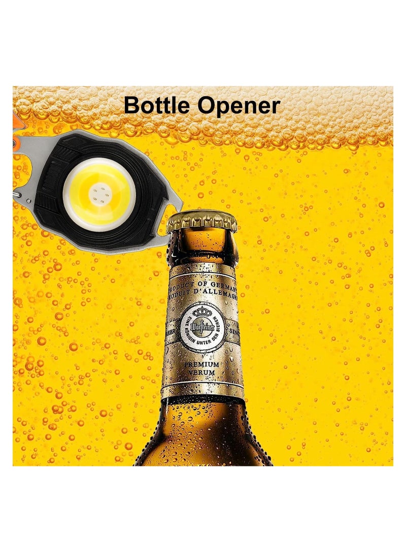 Mini Portable Work Light 800 Lumen Rechargeable Torch Keyring Inspection Lights with Bottle Opener, Magnetic Base, for Camping/Repairing/Emergency (2 Pieces) - Image 4