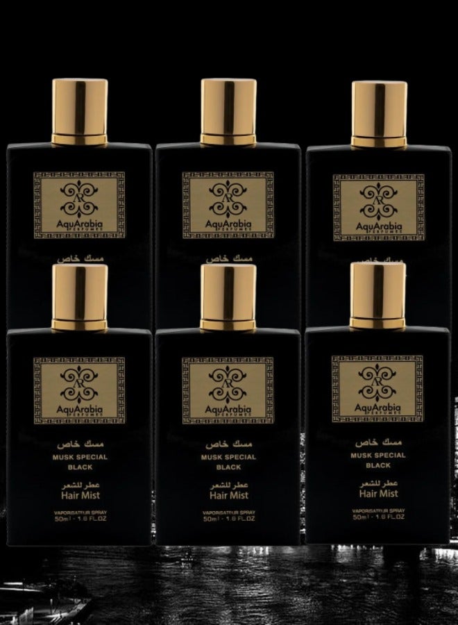 AquArabia 6 Pieces Musk Special Black Hair Mist 50ml  - Image 1
