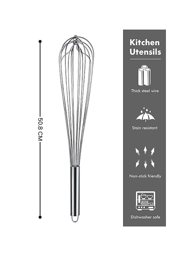 Feelings خلاط يدوي من الفولاذ المقاوم للصدأ لخفق البيض والخبز (20 بوصة) - Image 2