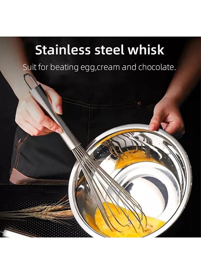 Feelings خلاط يدوي من الفولاذ المقاوم للصدأ لخفق البيض والخبز (20 بوصة) - Image 3