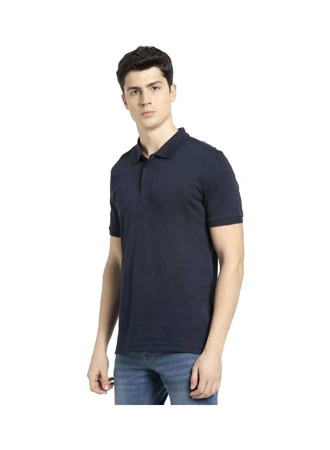 Jockey Navy 3912 Men Super Combed Cotton Rich Solid Half Sleeve Polo T Shirt for Men | Best Price UAE
