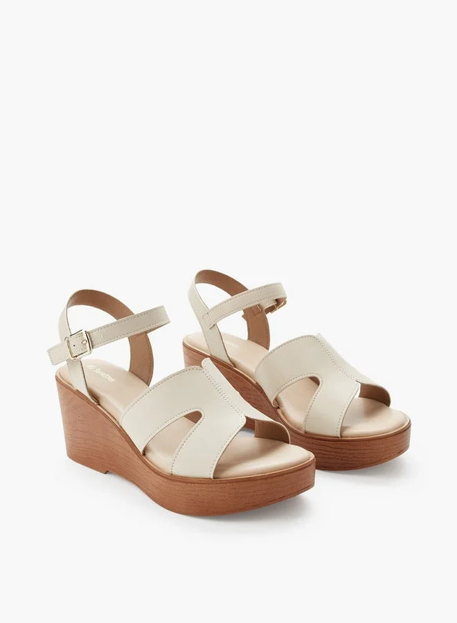 شور ستيب Women Light Weight Ankle Strap Wedge Heel Sandals