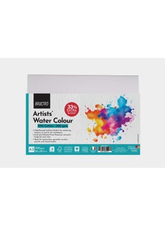 BRUSTRO BRUSTRO Artists Watercolour Paper | 300 GSM, A3, 25% Cotton, Cold Pressed | Pack of 12 Sheets | Ideal for Artist, Professional Drawing, Painting Dry & Wet, Fine Art, School, Students, Watercolor  - Image 1