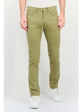 GANT Men Slim Fit Solid Straight Leg Pants, Olive  - Image 1