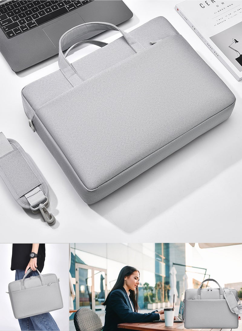 TokFaa Laptop Bag 15.6 Inch Business School Briefcase for Men Women Messenger Shoulder Bag with Strap Lightweight Durable Office Bag Carry On Laptop Case for Computer/Notebook/MacBook(Grey) - Image 3