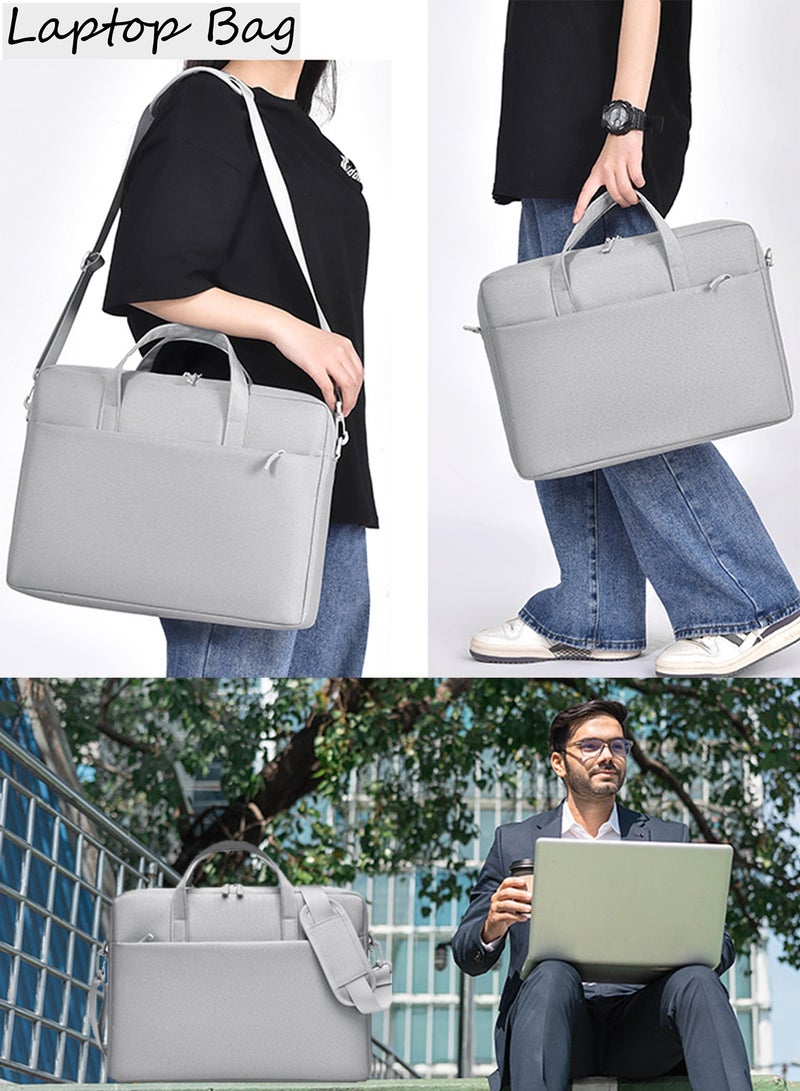 TokFaa Laptop Bag 15.6 Inch Business School Briefcase for Men Women Messenger Shoulder Bag with Strap Lightweight Durable Office Bag Carry On Laptop Case for Computer/Notebook/MacBook(Grey) - Image 4