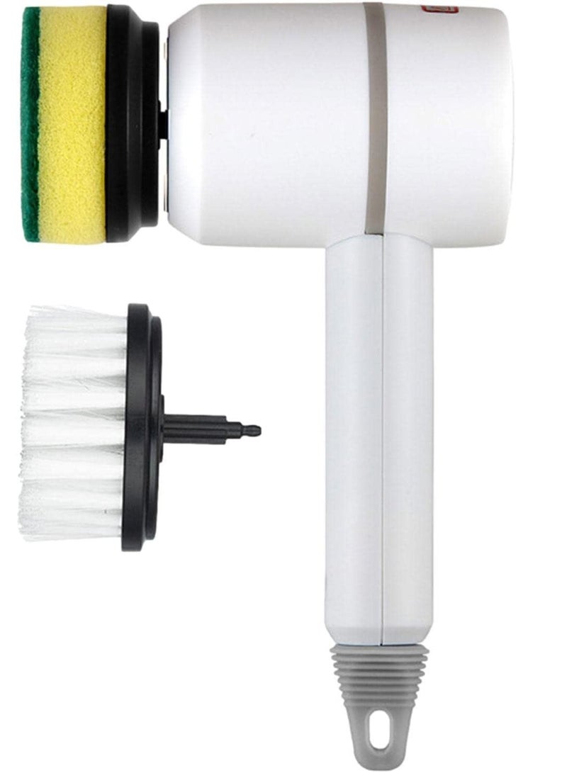 Multifunctional Electric Spin Scrubber | Cordless Handheld Cleaning Brush with 2 Speeds & Replaceable Heads | Bathroom, Kitchen, Tiles, Floor, Bathtub, Car (White) - Image 5