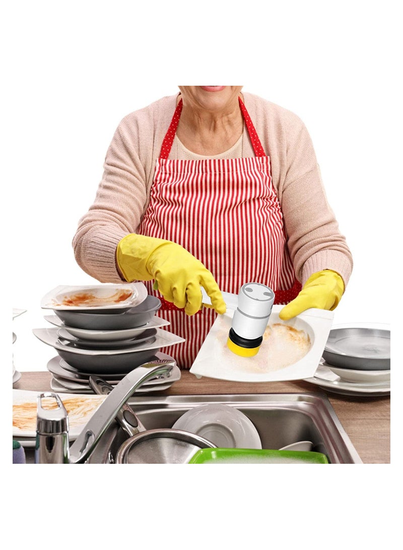 Multifunctional Electric Spin Scrubber | Cordless Handheld Cleaning Brush with 2 Speeds & Replaceable Heads | Bathroom, Kitchen, Tiles, Floor, Bathtub, Car (White) - Image 3