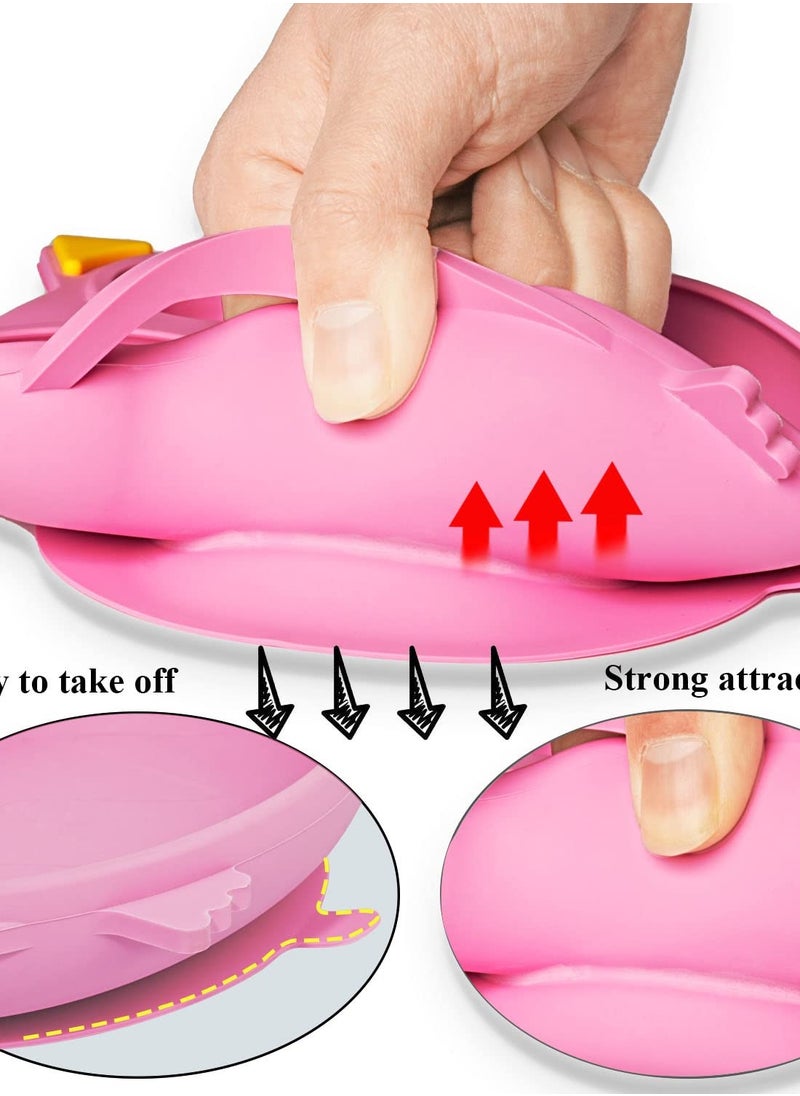 Suction Plate for Baby, Silicone Divided Plates with Suction, Toddler Baby Spoon Fork Plate Set, Perfect Baby Dishes with Kids Plates, Pink Owl Design - pzsku/Z2AA6D2602559AA434502Z/45/_/1717030068/572057c9-99fa-421a-b11d-79bc61c4a372