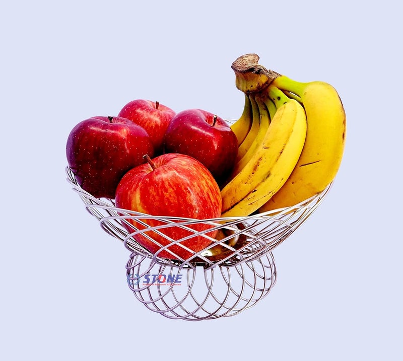 STONE Stainless Steel Onion Potato Rack for Kitchen Counter Top Fruits Basket Vegetable Basket Vegetable Fruit Bowl StandOrganiserStorage Accessories for Dining Table Flower Shape - Image 3