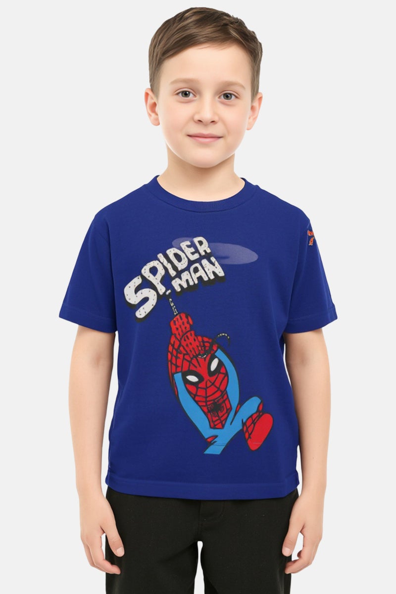 MARVEL Toddlers Boy Crew Neck Short Sleeves Graphic Print T-Shirt, Navy - Image 1