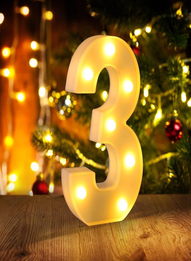 Funsky 3rd Birthday Decorations for Girls and Boys,3 Year Old Birthday Decorations for Centerpieces Table,Light Up Numbers 3 Sign Led for Party Backdrop Wall Decor for Wedding Anniversary Home - Image 1