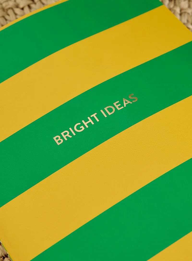 Sass & Belle Green And Yellow Striped Notebook