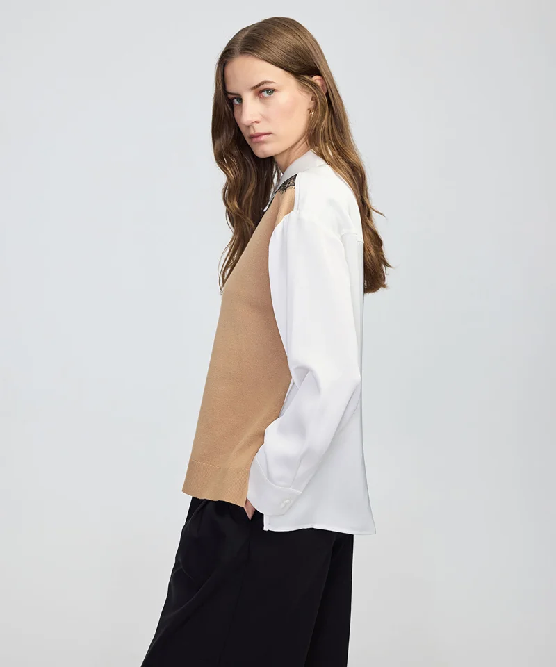 Ipekyol  Mixed Color-Block Shirt for Women | Best Price UAE