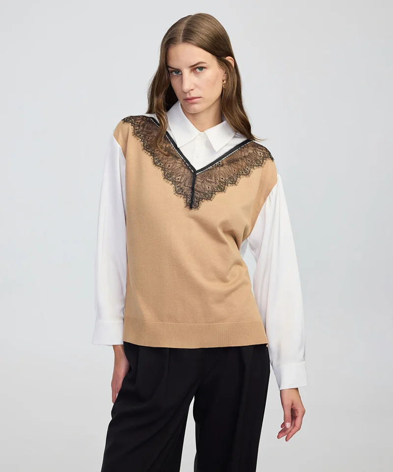ابيكول Mixed Color-Block Shirt