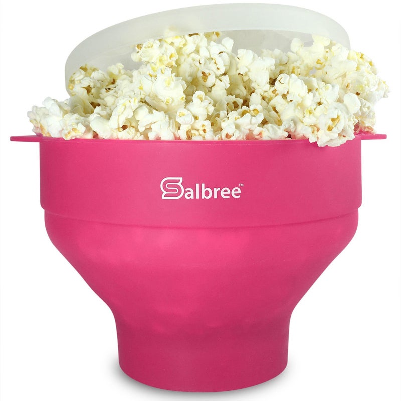 The Original Salbree Collapsible Silicone Microwave Popcorn Popper Maker Machine Microwavable Bowl Holds 16 Cups Uses Hot Air and Oil Always Optional  The Most Colors Available Magenta