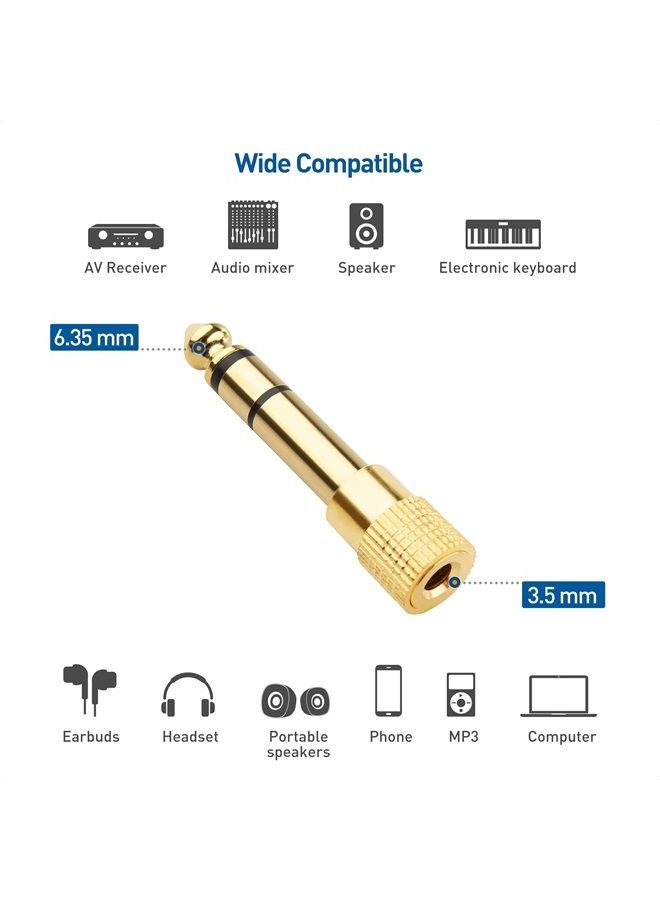 Cable Matters 5-Pack 1/4 to 1/8 Headphone Adapter (3.5mm to 1/4 Adapter, 6.35mm to 3.5mm Adapter) - Image 2