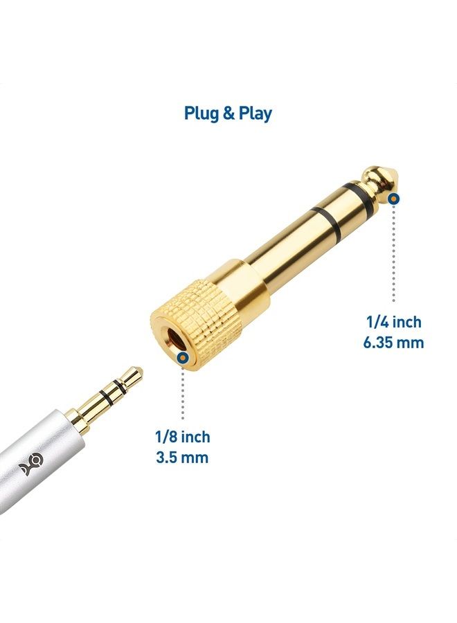 Cable Matters 5-Pack 1/4 to 1/8 Headphone Adapter (3.5mm to 1/4 Adapter, 6.35mm to 3.5mm Adapter) - Image 1