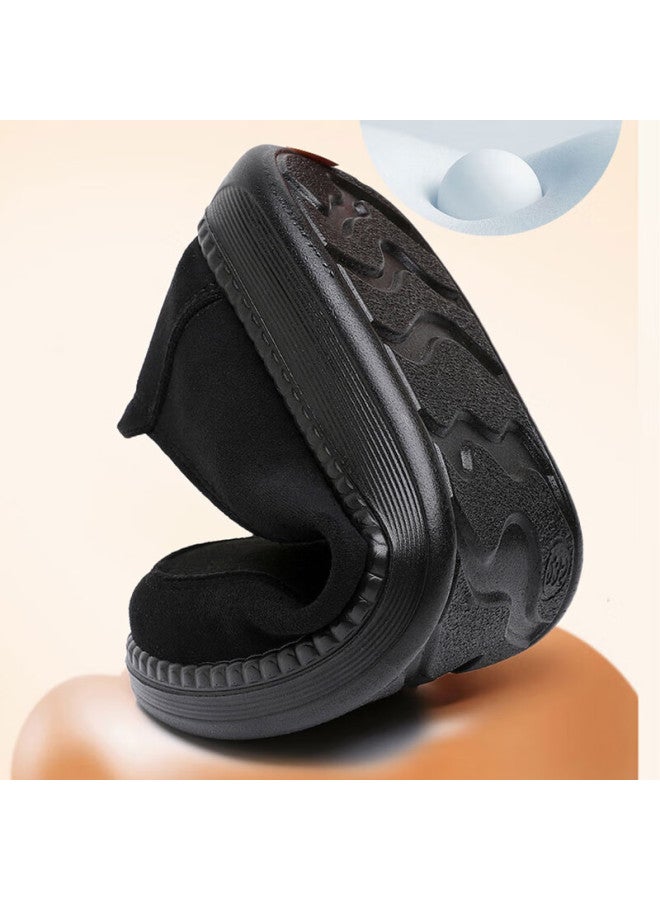 Anglerfish Old Beijing Cloth Shoes Women Spring Autumn Soft Sole Mom Shoes Slip-on Flat Grandma Single Shoes A9013 Black 36 - Image 3