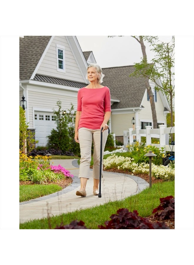 careX Solid Wood Walking Cane - Wooden Canes for Men & Women with 250 lb Weight Capacity - 36” Long, 1" Diameter, Wood Canes with Walnut Finish - Rubber Tip Single Point Cane  - Image 5