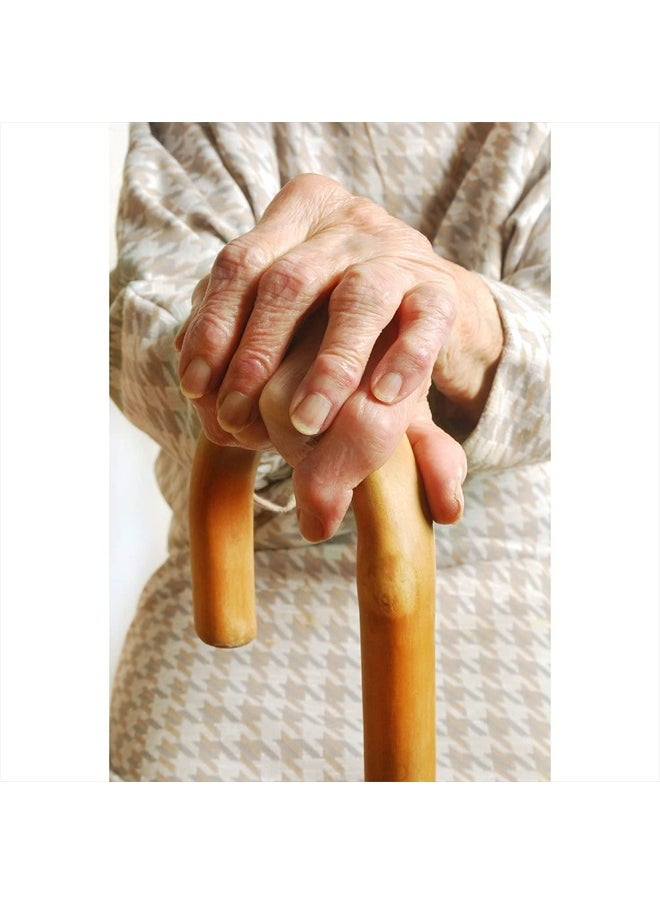 careX - Solid Wood Walking Cane - Wooden Canes for Men & Women with 250 lb Weight Capacity - 36” Long, 1" Diameter, Wood Canes with Walnut Finish - Rubber Tip Single Point Cane - Image 1