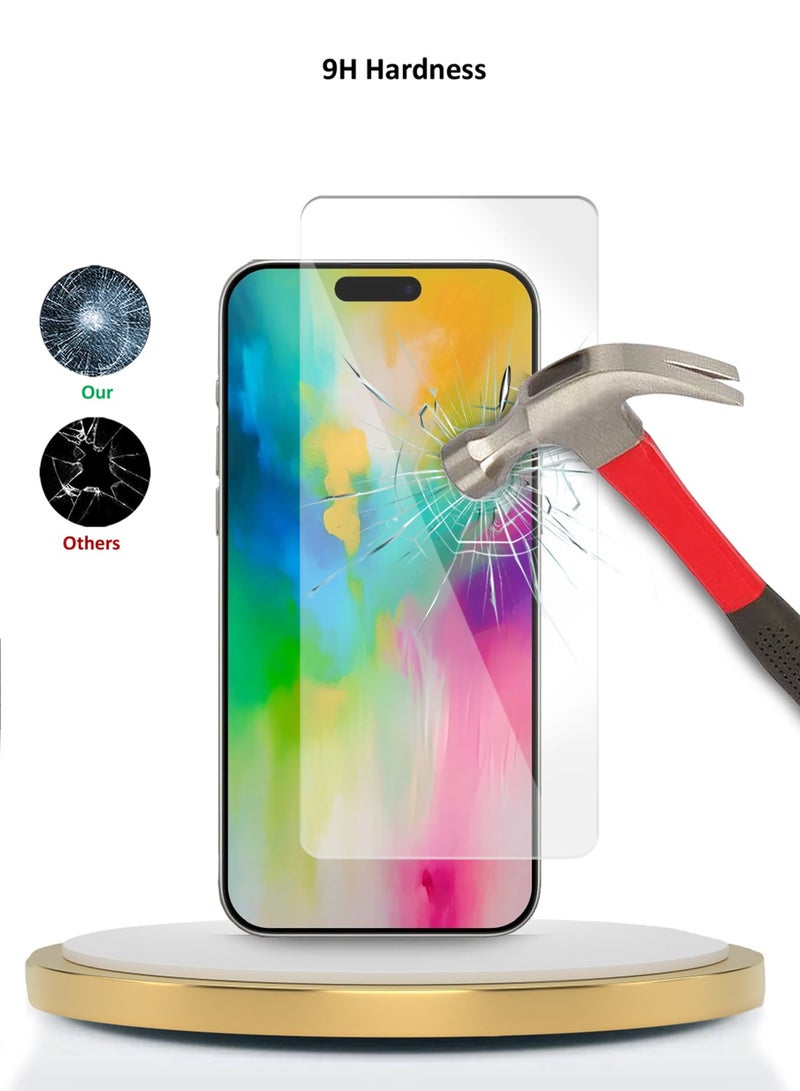 دبليو تيك واقي شاشة من الزجاج المقوى من ابل ايفون 16 برو 2024 WTech Premium Series 9H 2.5D - شفاف - Image 4