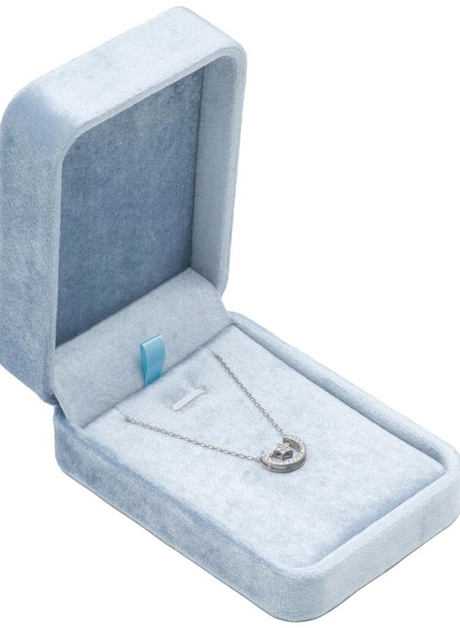 Giftop Classic Velvet Jewelry Gift Box Case for Necklace Pendant (Light Ocean Blue) - Image 2