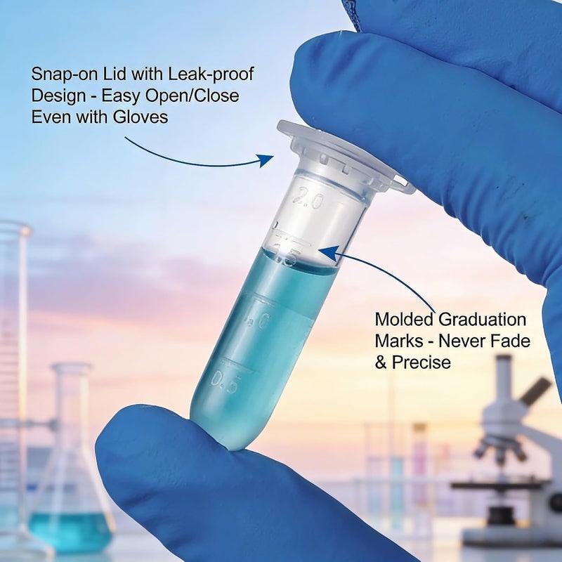 JIUWU 2ml Plastic Vial Tube Sample Storage Container Fragrance Beads Liquid Pack of 100 - Image 3