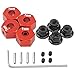 Vgoohobby Metal 12mm Hex Wheel Hubs 7mm Thick Drive Adapters with Flanged Lock Nuts Compatible with Traxxas 110 4WD Rustler Slash Stampede RC CarReplace Part 1654 Red - Image 3